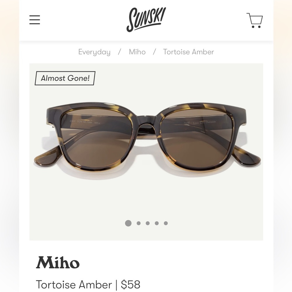 Sunski Miho Sunglasses in Tortoise Amber